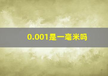 0.001是一毫米吗