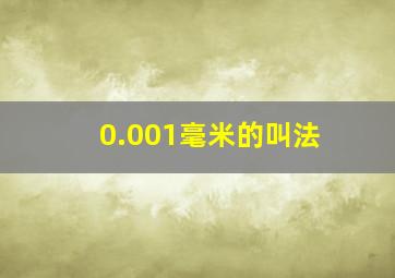 0.001毫米的叫法