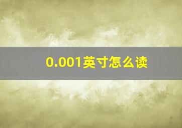 0.001英寸怎么读