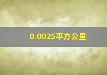 0.0025平方公里