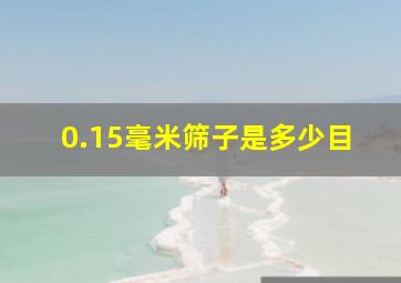 0.15毫米筛子是多少目