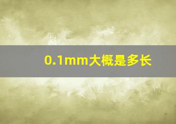 0.1mm大概是多长