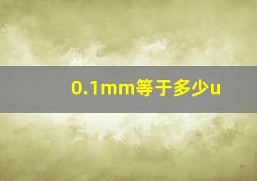 0.1mm等于多少u