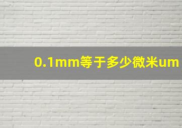 0.1mm等于多少微米um