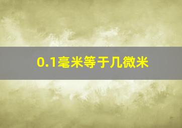 0.1毫米等于几微米