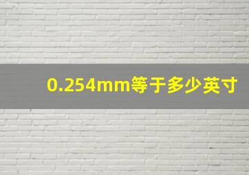 0.254mm等于多少英寸