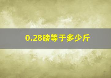 0.28磅等于多少斤