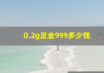 0.2g足金999多少钱