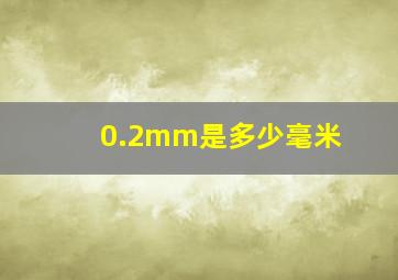 0.2mm是多少毫米