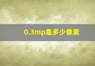 0.3mp是多少像素