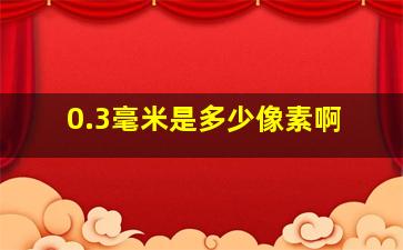 0.3毫米是多少像素啊