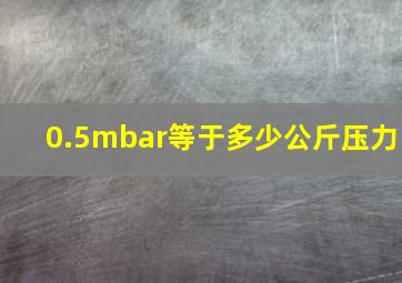 0.5mbar等于多少公斤压力