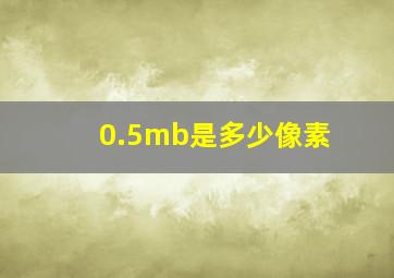 0.5mb是多少像素