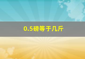 0.5磅等于几斤