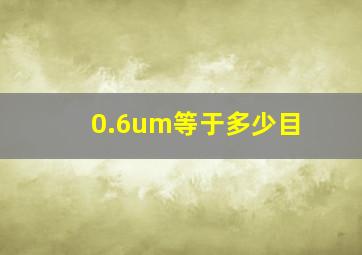 0.6um等于多少目