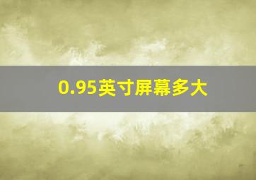 0.95英寸屏幕多大