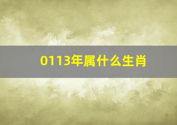 0113年属什么生肖