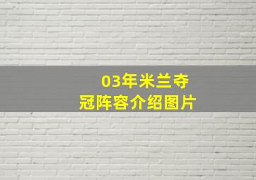 03年米兰夺冠阵容介绍图片