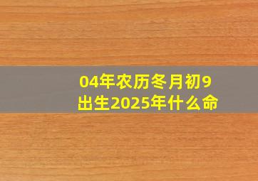 04年农历冬月初9出生2025年什么命