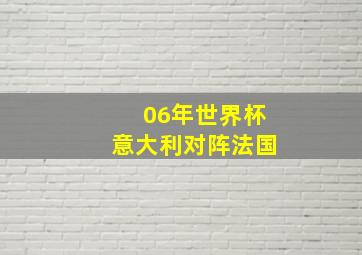 06年世界杯意大利对阵法国