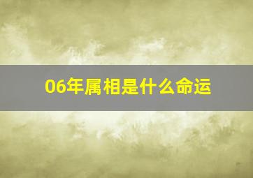 06年属相是什么命运