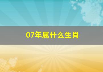 07年属什么生肖