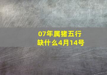 07年属猪五行缺什么4月14号