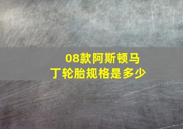 08款阿斯顿马丁轮胎规格是多少