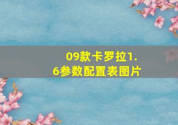 09款卡罗拉1.6参数配置表图片