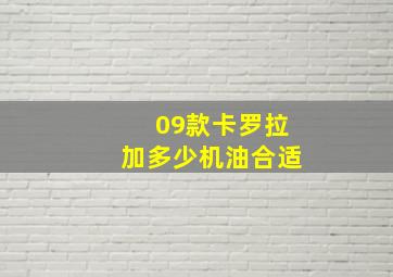 09款卡罗拉加多少机油合适