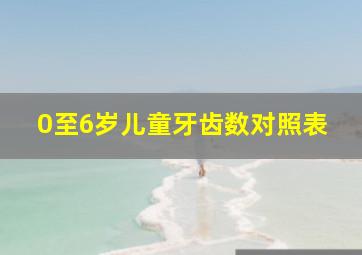 0至6岁儿童牙齿数对照表