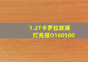 1.2T卡罗拉故障灯亮报O160500