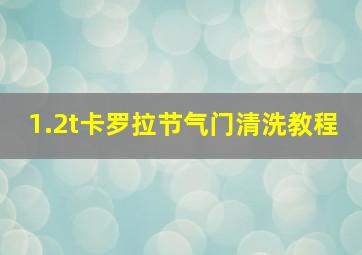 1.2t卡罗拉节气门清洗教程