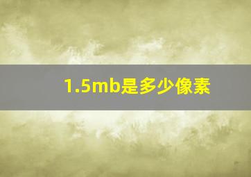 1.5mb是多少像素