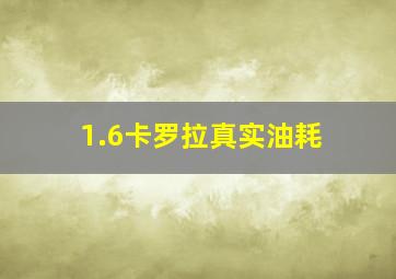 1.6卡罗拉真实油耗