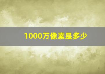 1000万像素是多少