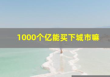 1000个亿能买下城市嘛