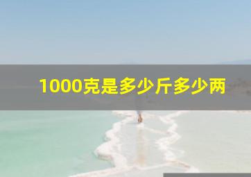 1000克是多少斤多少两