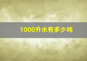 1000升水有多少吨