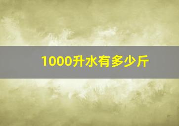 1000升水有多少斤