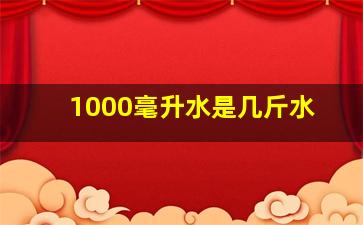 1000毫升水是几斤水