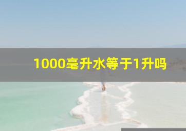 1000毫升水等于1升吗