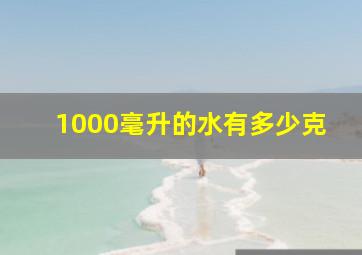 1000毫升的水有多少克