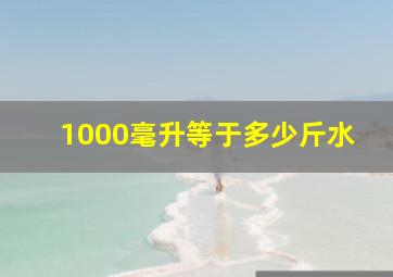 1000毫升等于多少斤水