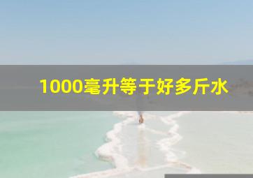 1000毫升等于好多斤水