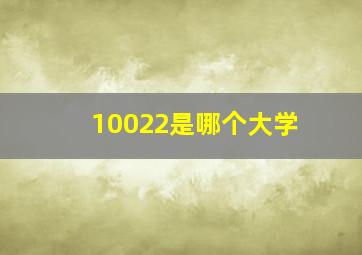 10022是哪个大学