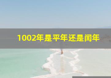 1002年是平年还是闰年