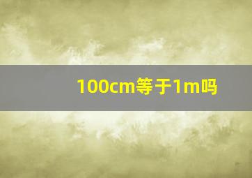 100cm等于1m吗