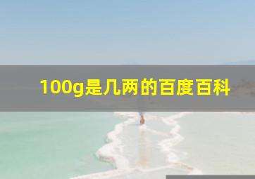 100g是几两的百度百科