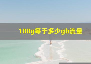 100g等于多少gb流量